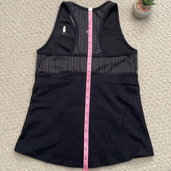 Lululemon deep v tank black with black and grey stripes - Picture 7 of 8
